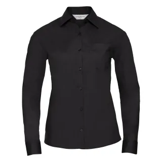 Russell Collection - Hemd Pflegeleicht für Damen Langärmlig (Schwarz)