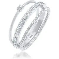 Elli Solitärring Set mit Kristallen von Swarovski®Schmuck 925 Silber