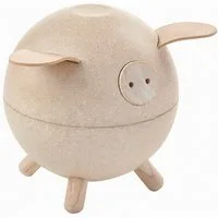 Plantoys Spardose PlanToys- Sparschwein Spardose natur 10,7x10,7x11 cm - 3y+
