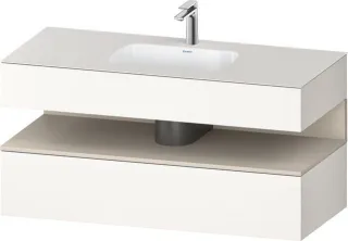 Duravit Qatego Einbauwaschtisch mit Konsolenwaschtischunterbau Weiß Supermatt 1200x550x600 mm - QA47 QA4787083840000