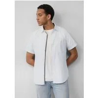 s.Oliver Kurzarmhemd Hemd Slim Fit: Kurzarm-Hemd aus Baumwollstretch mit Flammgarnstruktur