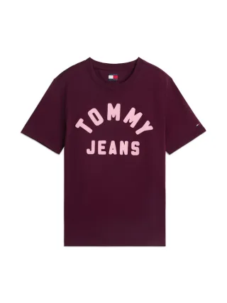 Tommy Hilfiger - T-Shirt mit Logo-Print lila - Gr. - XS