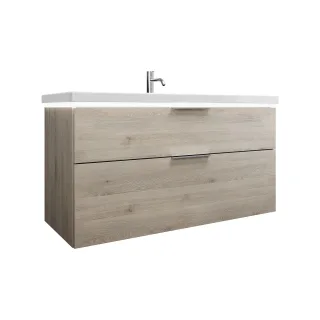 Burgbad Keramik Waschtisch-Set Eqio Eiche Dekor Flanelle/Alpinweiss, SEZA123F2632C0001 SEZA123F2632C0001