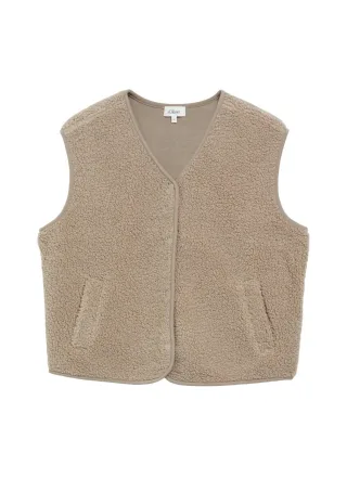 s.Oliver Red Label - Indoor-Weste aus Teddy braun - Gr. - 34