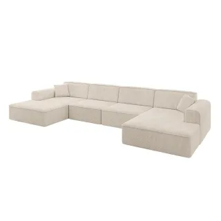 Altdecor Wohnlandschaft, Beige, Textil, 6-Sitzer, 386x77x165 cm, Wohnzimmer, Sofas & Couches, Wohnlandschaften, Wohnlandschaft U-Form