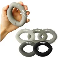 velov Handmuskeltrainer Fingertrainer aus Silikon für Griffkraft 5er Set Fingerexpander, Handtrainer mit Widerstand, Grip Strength