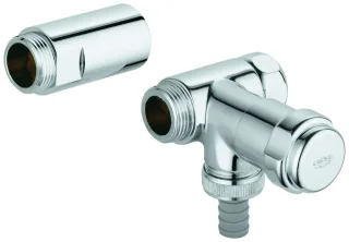 GROHE WAS-Ventil Batt. 41043 Design-Gr. DN20 Anschluss rechts für 1/2 chrom 41043000