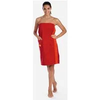 Egeria Sarong Ben, ideal für Sauna & Spa, Hotelbademantel, Kurzform, Walkfrottee, Knöpfe, mit Streifenbordüre
