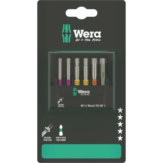 Wera Bit-Check Wood TORX HF 1 SB, 6-teilig - 05073639001