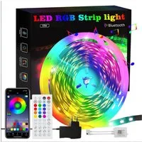 ZMH LED-Streifen RGB einstellbar mit Fernbedienung App LED-Streifen, 1-flammig, Music Sync