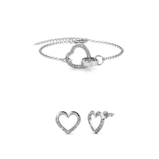 Locked Heart Lovett Sets - Silber und Kristall