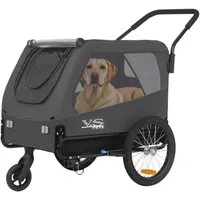 TIGGO Fahrradhundeanhänger Tiggo Pets L Hundeanhänger & Jogger 2-in-1 Hundebuggy Fahrradanhänger, Geeignet für mittelgroße und große Hund oder mehrere kleine Hunde