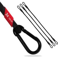 ECENCE Spanngurt 3x Spanngummi mit Karabiner 100cm in Schwarz Latex (3-St)