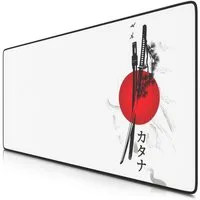 Titanwolf Gaming Mauspad XXL Speed Mousepad 900 x 400 x 3 mm, Schreibtischauflage, abwaschbar, rutschfeste Rückseite, Geschwindigkeit & Präzision, Japan Ink Swords