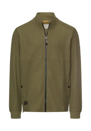 camel active - Sweatjacke mit verstellbarem Tunnelzug deep olive - Gr. - M