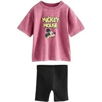 Next Shirt & Shorts Micky Maus Kurzärmeliges T-Shirt und Shorts im Set (2-tlg)