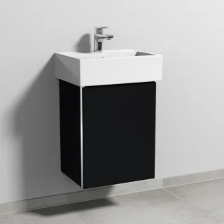 Sanipa 3way Waschtischunterbau zu Duravit Vero Air Waschtisch mit 1 Tür, Schwarz-Matt BS43008