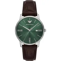 Emporio Armani Quarzuhr AR11672, Armbanduhr, Damenuhr, Herrenuhr, Lederarmband, analog, Tag