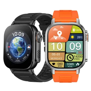 V5 2.01-inch HD Screen 1000mAh Massive Battery LED Flashlight Compass Voice Assistant bluetooth Call Heart Rate Blood Ox