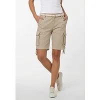 SUBLEVEL Bermudas Damen Shorts Cargobermuda mit Gürtel 5 Pocket, Sommerhose, kurze Hose, Bermudashorts