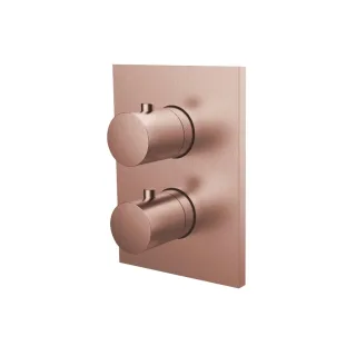 Herzbach design ix pvd Thermostatarmatur Unterputz 2 plus eckig rund cop, Copper Steel, 21.503050.2. 21.503050.2.39