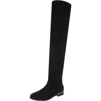 Ital-Design Elegante Overknee-Stiefel aus weichem Material für Damen Stiefel (90727013) Blockabsatz Overknees in Schwarz