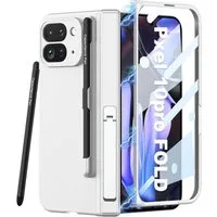 Wigento Handyhülle Für Google Pixel 10 Pro Fold GKK Magnetische Hülle mit Stift Silber, Magnetische Full Cover Hülle mit integriertem Stift