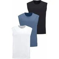 Man's World Muscleshirt (Packung, 3-tlg., 3er-Pack) ärmellos, Basic-Stil, unifarben, Rundhalsausschnitt