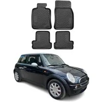 OMAC Auto-Fußmatten für Mini Cooper 2001-2013 3türen Schwarz 4 tlg TPE (4 St), für Mini Cooper 2001-2013 3türen Mini Cooper 2001-2013 3türen, Antirutsch,Wasserfest,Einfache Installation