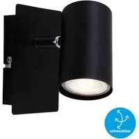 Briloner Leuchten Deckenspot LED Wandlampe Innen Wohnzimmer GU10, exkl. Leuchtmittel, ohne Leuchtmittel, 2700K - Extra - Warmweiß, Wandlampe, 12x8x12,3cm, Schwarz, max.40W, GU10, Innen, Wohnzimmer