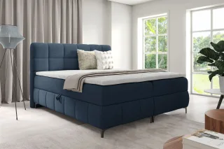Boxspringbett Schlafzimmerbett SOPHIE 120x200cm Stoff Aragon Marineblau