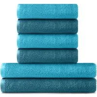 BARBONS Handtuch Set Handtücher 6-tlg, 2x Badetuch & 4x Badehandtuch Duschtücher, (6-St), Walkfrottee, 100% Baumwolle, saugstark, weich