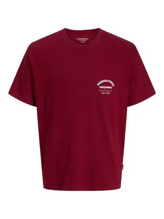 JACK&JONES - JORMEADOWS TYPO TEE SS CREW NECK tibetan red - Gr. - S
