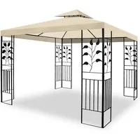 habeig Pavillon 100% Wasserdicht Toskana Metallpavillon 3x3m inkl. Dach wasserfest, 100% Wasserdicht