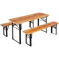 Stagecaptain Bierzeltgarnitur BBK-110 Hirschgarten Kinder-Festzeltgarnitur 110 cm, (3-tlg., 2 x Bank, 1 x Tisch), kleine Sitzgelegeneheit für Kinder, extra niedrig (Tischhöhe: 53 cm)