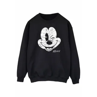 Disney Sweatshirt mit Mickey Mouse-Gesicht für Damen/Damen (Schwarz)