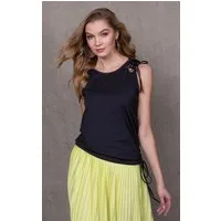 Passioni Spitzentop mit Spitze aus softem Materialmix