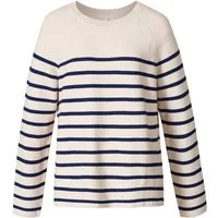 Himalaya Clothing Strickpullover Elegantes Langarmshirt Damen mit Rundhalsausschnitt aus Bio-Baumwolle Damen Oberteil gestreift mit hohem Tragekomfort