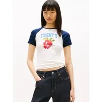 Tommy Jeans Kurzarmshirt TJW SLIM TOMMY MARKET RAGLAN mit Print, Rundhalsform