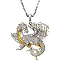 Firetti Kettenanhänger Schmuck Geschenk Silber 925 Halsschmuck Anhänger Drache, mit Zirkonia (synth)