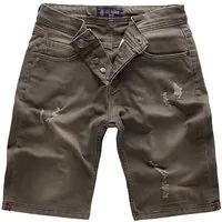 Gelverie Jeansshorts Herren Jeansshorts Stonewashed Grau G-305