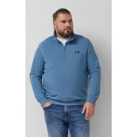 s.Oliver Sweatshirt Sweatshirt Sweatshirt mit Troyer-Kragen und Logo-Patch