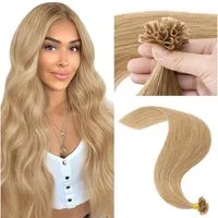 LuxusKollektion Echthaar-Extension Extensions Echthaar Bondings Keratin UTip 35 cm-20g 27 Dunkelblond