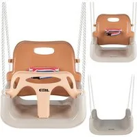 COIL Babyschaukel Schaukel 3in1, Gartenschaukel,Rückenlehne und Anschnallgurt,bis 60kg