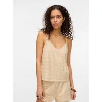 Vero Moda Spaghettitop VMMAYA V-NECK SINGLET TOP JRS Materialmix, regular fit