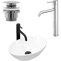 wohnwerk.idee Aufsatzwaschbecken Waschbecken Keramik Weiß Klein Gäste WC Gäste Bad Pamela Mini
