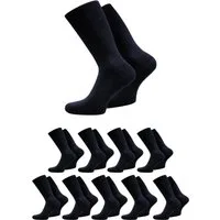 normani Basicsocken 10 Paar Herrensocken Schwarz (10er-Set, 10 Paar) Hygienisch Geruchshemmend Atmungsaktiv ohne einschneidendes Bündchen