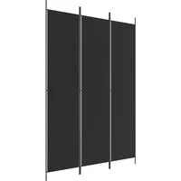 vidaXL Paravent, 3-tlg. Raumteiler Schwarz 150x220 cm Stoff