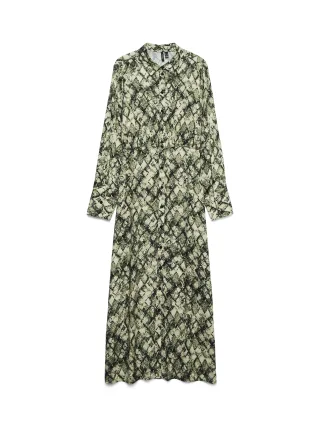 VERO MODA - VMCINDY JEAN LS 7/8 SHIRT DRESS WVN GA eucalyptus - Gr. - M