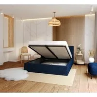thematys Polsterbett Bett Stauraumbett 90x200, 120x200, 140x200, 160x200, 180x200cm (MADE IN EU - mit hochwertigem fein gewebter Stoff für einen zeitlosen Look, Bettrahmen, Bett, Optional mit Matratze bestellbar, mit großen gepolsterten Kopfteil, mit
